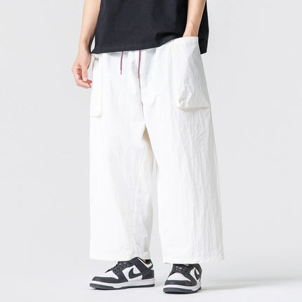 Pantaloni Estivi Leggeri da Uomo e Donna, Streetwear con Coulisse, Stile Y2K, Cargo, Tinta Unita, Gamba Larga, Taglie Forti fino alla 5XL