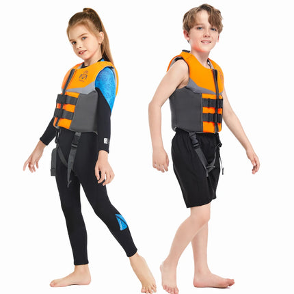 Gilet di galleggiamento per bambini, giubbotto di salvataggio per bambini, giubbotto da nuoto per ragazzi e ragazze, ausilio per il nuoto con galleggiamento del costume da bagno
