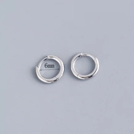 2 pezzi piccoli orecchini a cerchio piccoli Huggie in acciaio inossidabile per le donne cerchio rotondo punk unisex orecchini rock gioielli penetranti della cartilagine PlatiNum