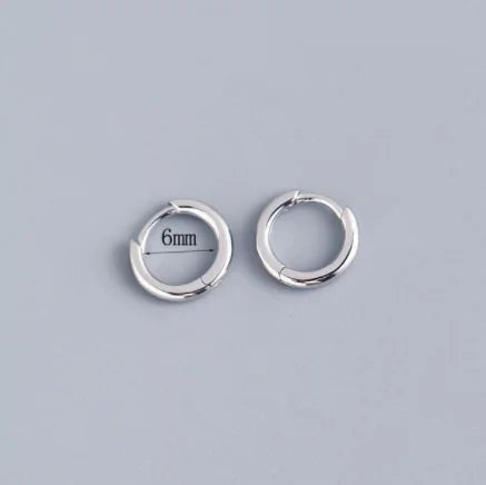 2 pezzi piccoli orecchini a cerchio piccoli Huggie in acciaio inossidabile per le donne cerchio rotondo punk unisex orecchini rock gioielli penetranti della cartilagine PlatiNum