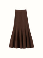 Woman's 100% Cashmere Knittwear Skirt Autumn Winter Elegant Mermaid Mid-calf High Waisted Slim Office Lady Dress Light Luxury PlatiNum