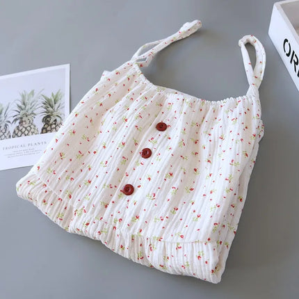 Nuova Camicia da Notte Lunga con Stampa Floreale, Pigiama da Donna in Puro Cotone, Lingerie Comoda, Abbigliamento Estivo Casual per Casa