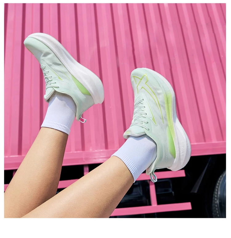 Xtep 2000KM 2.0 Running Shoes Women  Summer Shock Absorption Professional TPU Sneakers 876218110044 (suggest half size down) PlatiNum