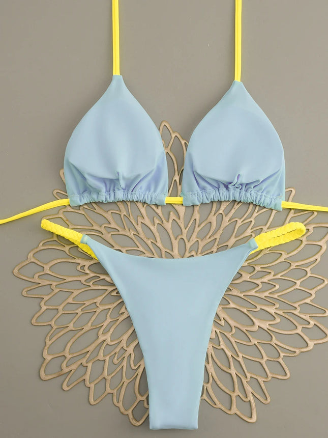 Micro Bikini 2026 Push Up Swimsuit Women Sexy Swimwear Mini Bikini Set Thong Biquini Bathing Suit Halter Summer Beachwear