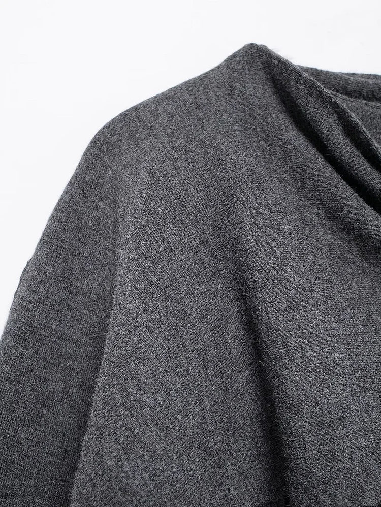 MUJER Cape Coat Women Scarf Collar Ponchos Women 2025 Shawl Long Sleeve Winter Woman Ponchos Cloak Knitted Cardigan for Women