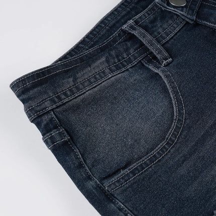 Slim-Fitting Frayed Hem Denim Shorts Basic Low-Waisted Dark Wash Distressed Jean Shorts Women 2025 Summer Fashion Streetwear PlatiNum