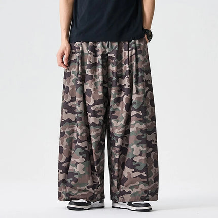 Pantaloni cargo mimetici uomo pantaloni Harem casual oversize da strada uomo pantaloni larghi Harajuku per sport all'aria aperta pantaloni a gamba larga da uomo streetwear