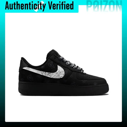 Nike Air Force 1 Skate Shoes Unisex Low-top Black/Silver CW2288-001(Team1921--)