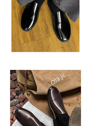 Nuovi Mocassini da Uomo 2026, Scarpe Eleganti di Lusso in Pelle Verniciata, Antiscivolo, per Esterni, Estive, Fatti a Mano
