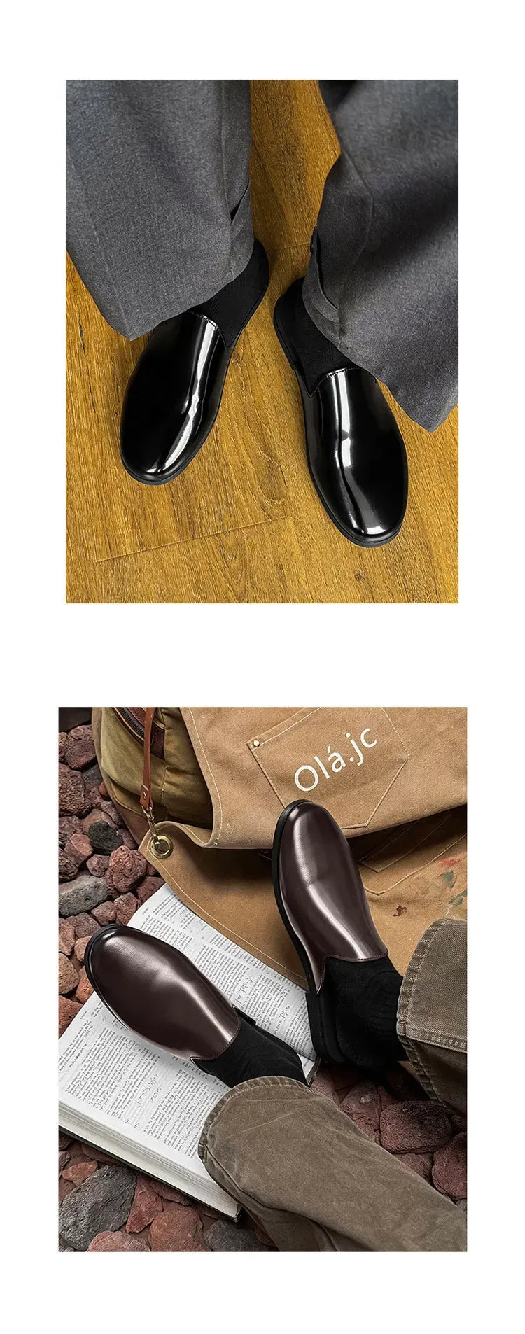 Nuovi Mocassini da Uomo 2026, Scarpe Eleganti di Lusso in Pelle Verniciata, Antiscivolo, per Esterni, Estive, Fatti a Mano