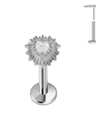 ASTM F136 G23 Orecchino a forma di cuore in titanio 16G 18G 20G Piercing senza filettatura Farfalla Push in Lip Stud Daith Labret Conch platinumshop