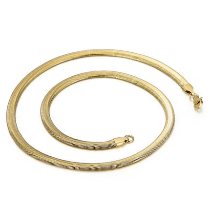 Collana lunga a catena a serpente di moda Uomo Donna Catene a maglie color oro in acciaio inossidabile Set di gioielli punk di base all'ingrosso platinumshop