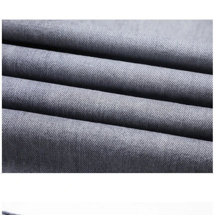 Summer Thin Men's Elastic Cotton Jeans Fashion Gray Comfortable Business Straight Casual Pants Brand Male Clothes Trousers PlatiNum