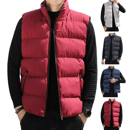 2026 Men's Lightweight Down Jacket - Windproof Sleeveless Winter Casual Coat - Thick and Warm Waist Cover - Street Style