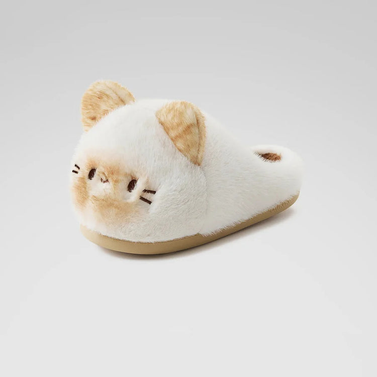 New Gentle Gradient Kitten Mules Slippers Women Winter Home Warm 3D Cat Shoes 44 45 Woman Indoor Plush Slipper Furry Room Mules