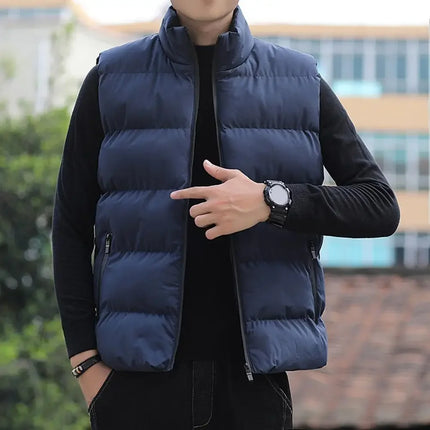 2026 Men's Lightweight Down Jacket - Windproof Sleeveless Winter Casual Coat - Thick and Warm Waist Cover - Street Style