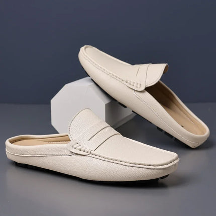 YRZL mocassini estate Slip on mezze scarpe per uomo pantofole in pelle PU Casual traspirante comodi mocassini mocassini scarpe Casual da uomo