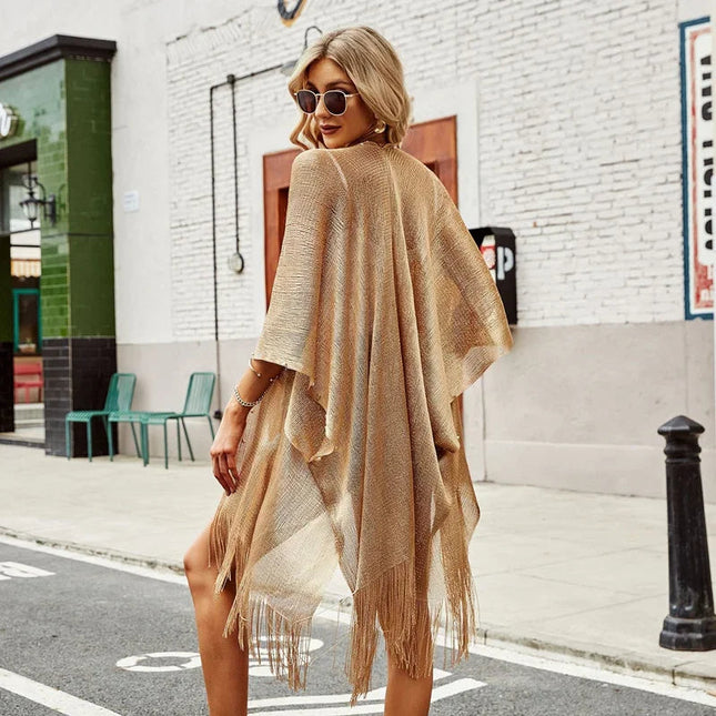 2024 Copricostume da bagno Moda Nappa Oro Bikini Beach Cover Up Abito da spiaggia sexy Tuniche per le donne Abbigliamento estivo Vedere attraverso platinumshop