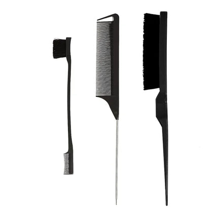 3-10pcs Hair Styling Comb Set Teasing Hair Brush Triple Teasing Comb Rat Tail Combs Edge Brush Hair Tail Tools Braid Tool Loop 2028