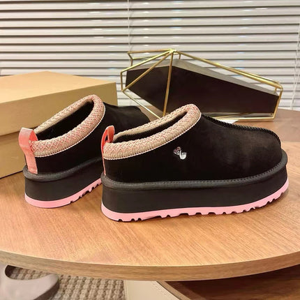 Tasman Winter Warm Wool Women's Tazz Classic Ultra Mini Platform Slippers Thick Sole Genuine Leather And Fur Snow Boots