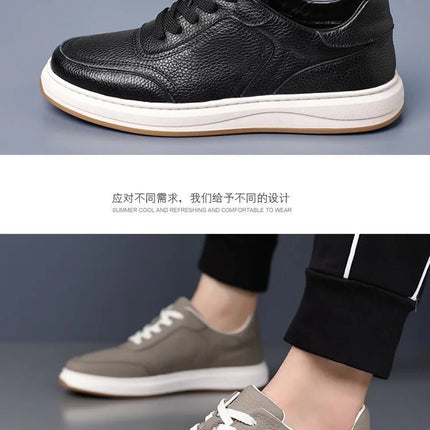 2026 New Men's Leather Shoes Casual Spring Autumn Fashionable Genuine Cowhide Slip-On Breathable Comfortable Anti-Slip Shoes