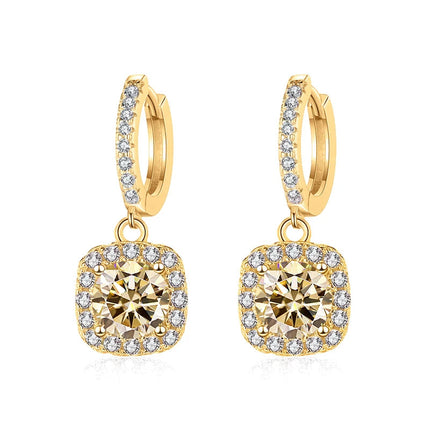 JoyceJelly 1ct GRA Certified Moissanite Earrings For Women 18 Color VVS D Solid Sterling Silver 925 Plated 18K Gold Fine Jewelry PlatiNum