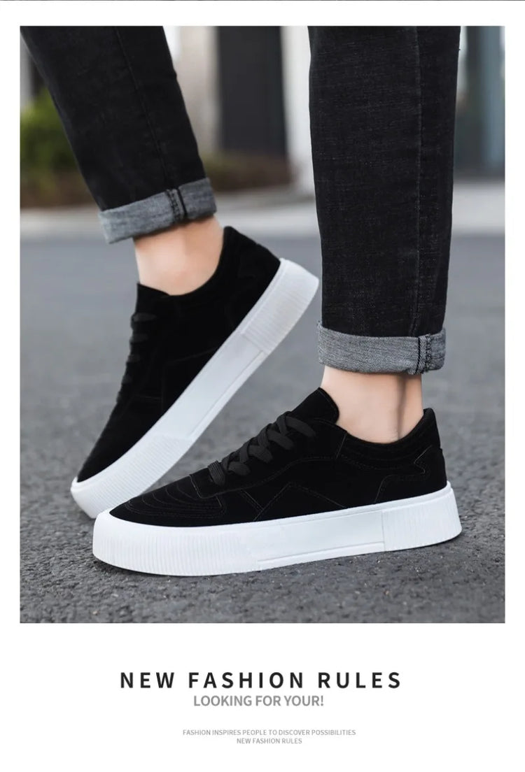 Men's Vulcanized Shoes Fashion Casual Sneakers Lace Up Platform Shoe High Quality Suede Casual Shoes for Men Sneakers Man Shoes