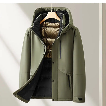 Oversized Men's 90% White Duck Down Jackets Winter Outdoor Windproof Warm Hooded Puffer Coat Loose Thicken Padded Parka Clothing
