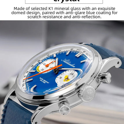 ADDIESDIVE HOT 38mm Men's Watch AD2549 BGW9 Super Luminous Fluorocarbon Rubber 10Bar Waterproof 0S21 Chronograph Quartz Watches
