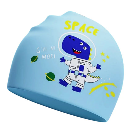 Children's Swim Cap Cute Cartoon Elastic Silicone for Boys and Girls Swimming Equipment Waterproof Swim Cap for Long Hair Ear Protection