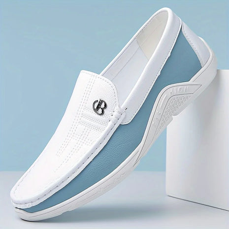 Mocassini Casual da Uomo alla Moda, Comodi e Morbidi, Scarpe Slip-On Trendy Antiscivolo in Pelle per Uso Quotidiano - 6601