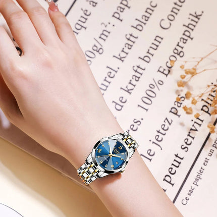LIGE Orologio al Quarzo di Lusso per Donna, Elegante Bracciale Luminoso e Impermeabile, Regalo Ideale platinumshop
