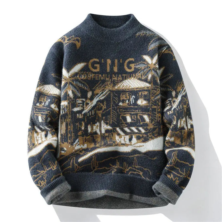 Men Knitted Sweater Stripe Pullovers Printing Round Neck Sweater Autumn/Winter Designer Quality Casual Men Clothing Jumper