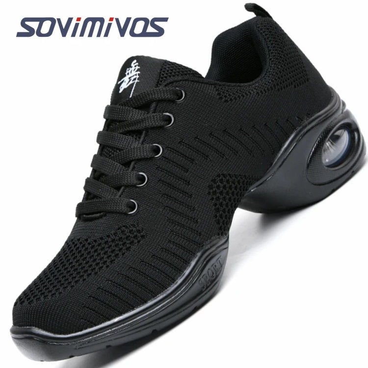New Soft Outsole Breath Dance Shoes Women Sports Feature Dance Sneakers Jazz Hip Hop Shoes Woman Dancing Shoes Ladies Sneakers