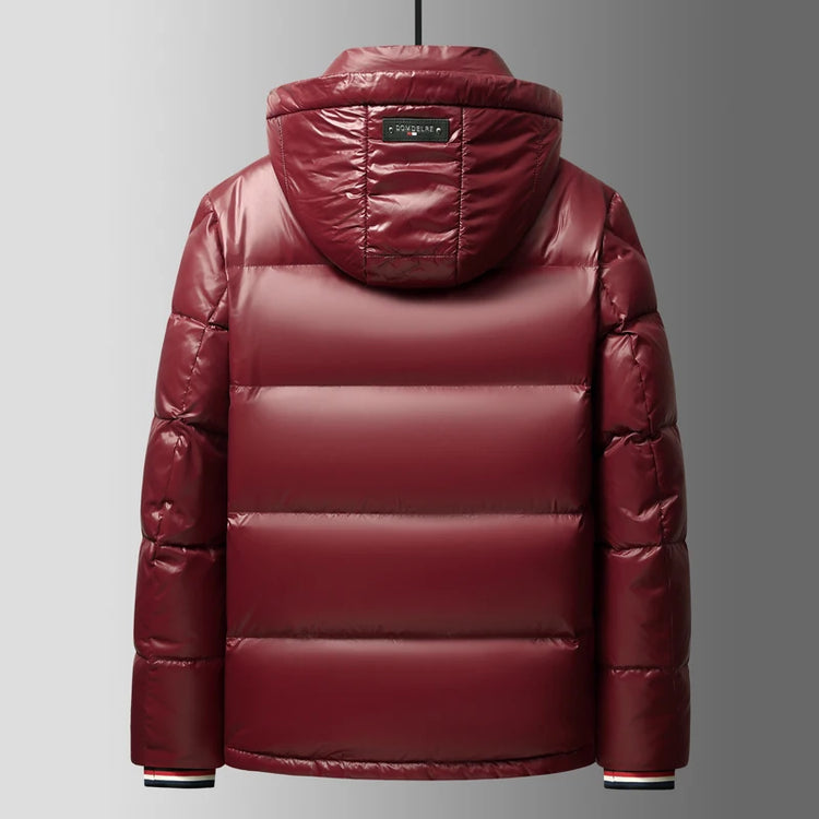 Men Down Jacket 2025 Trendy White Duck Down Thick Cold Proof Warm Hooded Pike Coat Outdoor Casual Winter Zipper Puffer Jacket