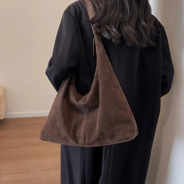 Women Suede Shoulder Bag with Zipper Hobo Bags Large Capacity Handbag Slouchy Bag Commuter Travel Bag Purses and Handbags PlatiNum