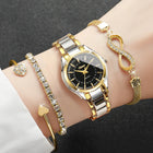 4 pezzi/set moda quadrante piccolo orologi da donna braccialetti da polso analogico al quarzo di lusso da donna Set Reloj Mujer (senza scatola) platinumshop