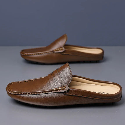 YRZL mocassini estate Slip on mezze scarpe per uomo pantofole in pelle PU Casual traspirante comodi mocassini mocassini scarpe Casual da uomo