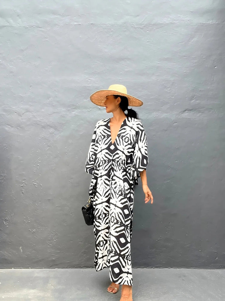Abiti caftano da donna con scollo a V, costume da bagno estivo, copricostume caftano, abiti da spiaggia maxi taglie forti platinumshop