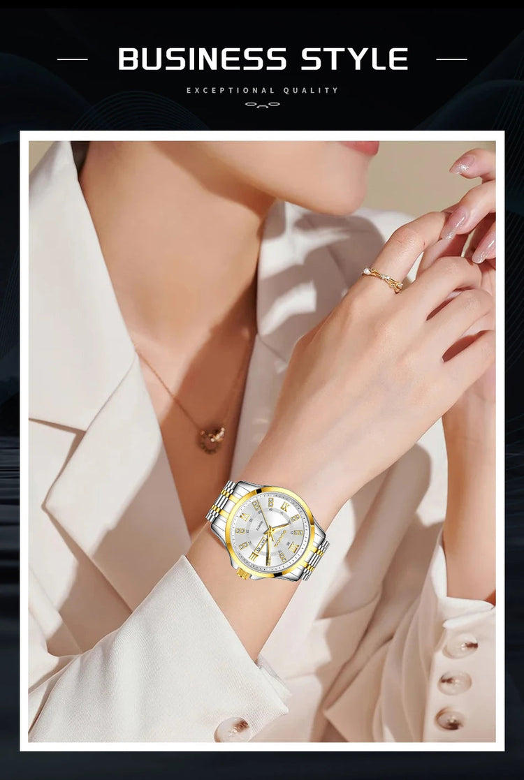 SUNKTA Orologio da Donna con Diamanti, Moda Creativa, Acciaio Impermeabile, Orologio al Quarzo Casual Luminoso con Bracciale platinumshop