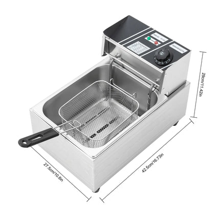 EF-81 220V 2500W Euro Plug 6L Singolo Cilindro Forno per Alimenti Commerciale Friggitrice Per Fare Patatine Pollo Fritto Pollo
