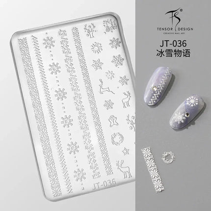 Gothic Letter Nail Art Transfer Printing Steel Plate Nail Art Silicone Stamp Star Heart Dot Bowknot Lace Manicure Tool Templates