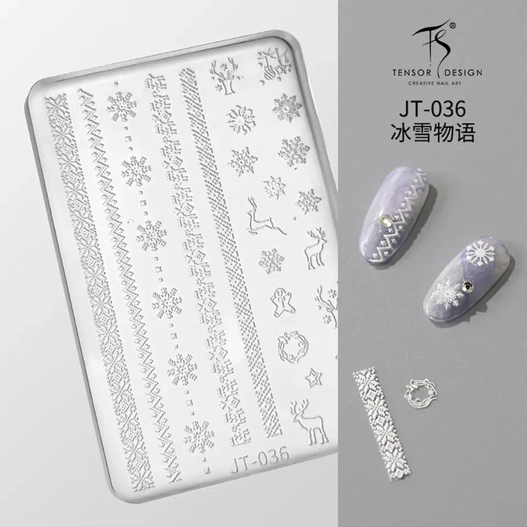 Gothic Letter Nail Art Transfer Printing Steel Plate Nail Art Silicone Stamp Star Heart Dot Bowknot Lace Manicure Tool Templates