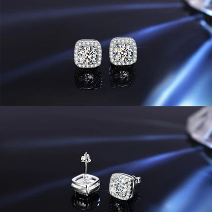 D VVS1 Pass Diamond Tester Moissanite Stud Earrings For Women 100% Real 925 Sterling Silver 2 GRA Certificates Moissanita PlatiNum