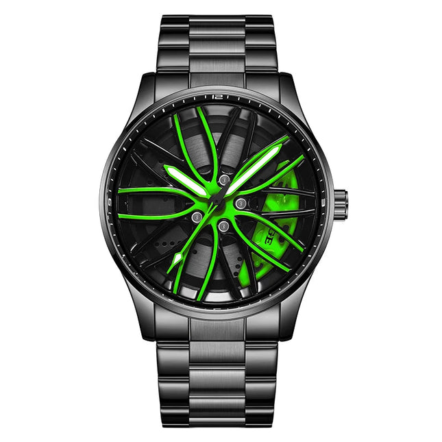 Orologio da Uomo LIGE di Lusso al Quarzo, Sportivo, Impermeabile, in Acciaio Inossidabile, Luminoso, con Quadrante a Forma di Ruota d'Auto, Elegante Orologio da Uomo per Affari platinumshop