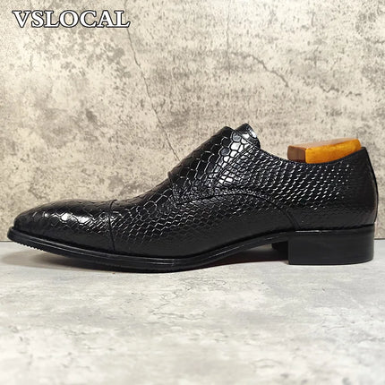 Mocassini da uomo di lusso Scarpe Stampe di serpente Abito formale Scarpe casual da uomo Nero Marrone Scarpe da doppio monaco in vera pelle da uomo