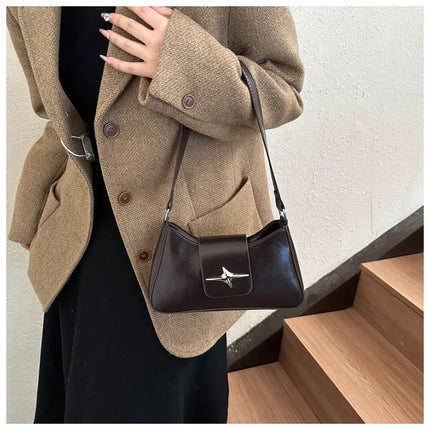 New Style Women's Bag with Lock Closure Fashionable Women Bag Trendy Embossed Women's Shoulder Bag Popular Crossbody Bag PlatiNum
