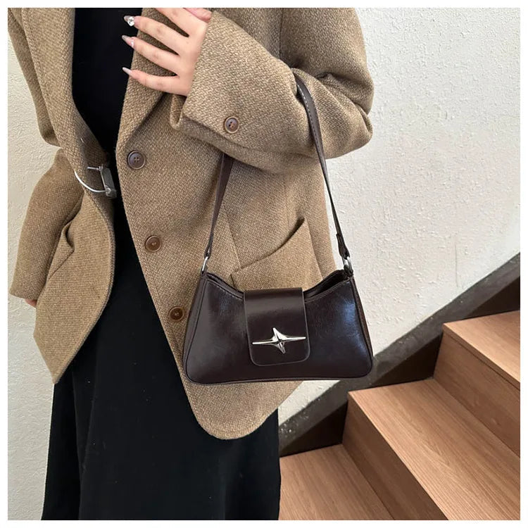 New Style Women's Bag with Lock Closure Fashionable Women Bag Trendy Embossed Women's Shoulder Bag Popular Crossbody Bag PlatiNum