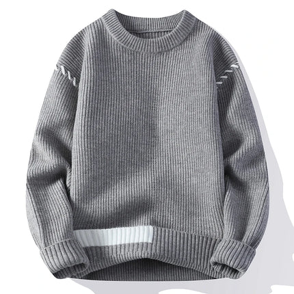 Autumn Winter Men's Sweater Warm Knit Pullovers Fashion Loose Knitted Sweaters Men Youthful Vitality Patchwork Casual Pullovers