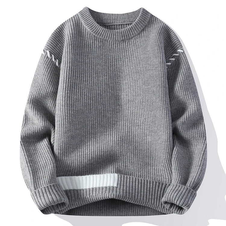 Autumn Winter Men's Sweater Warm Knit Pullovers Fashion Loose Knitted Sweaters Men Youthful Vitality Patchwork Casual Pullovers